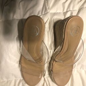 Womens Clear strap wedges